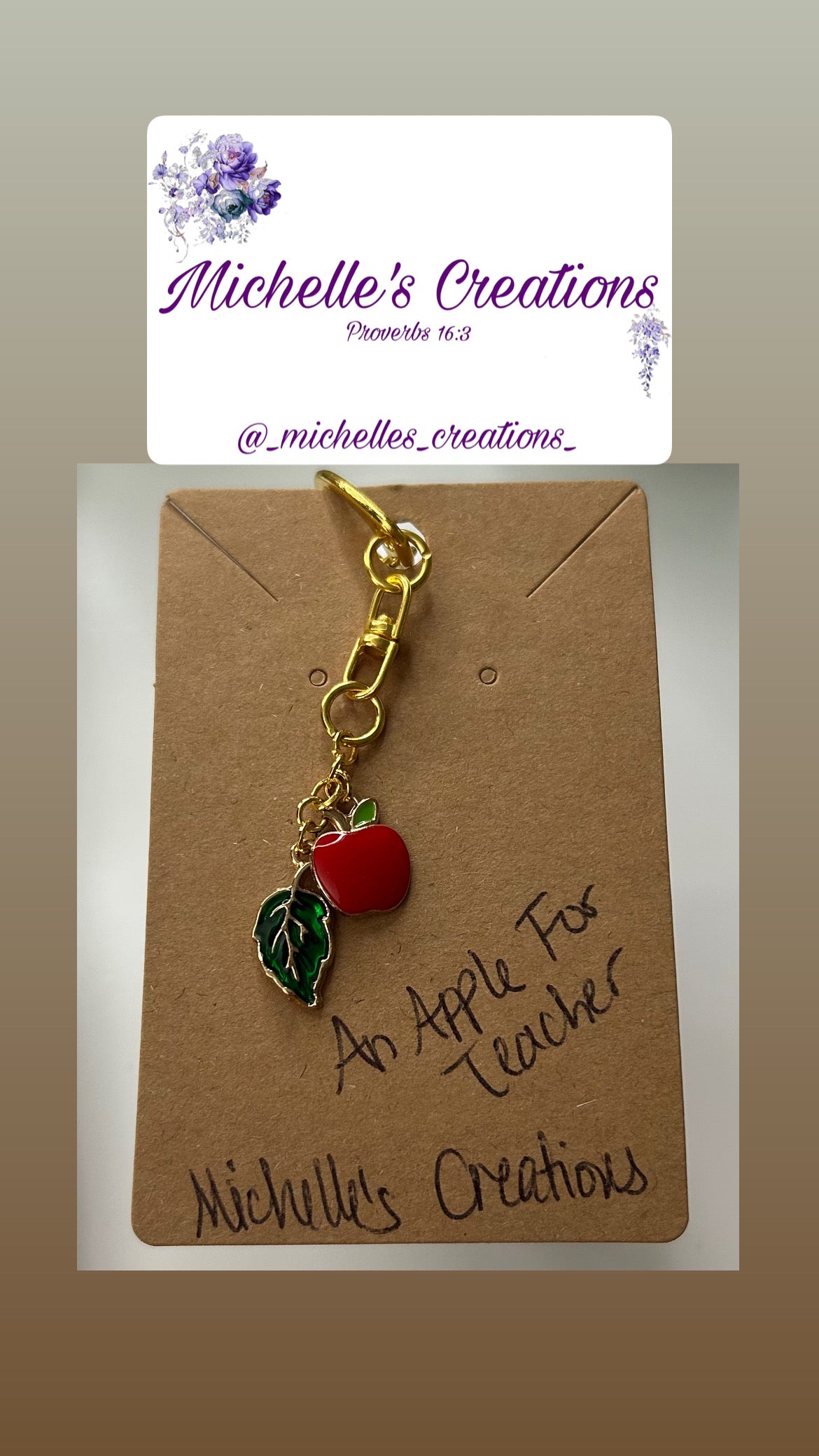 Cutie Creation Keychain An Apple For Teacher