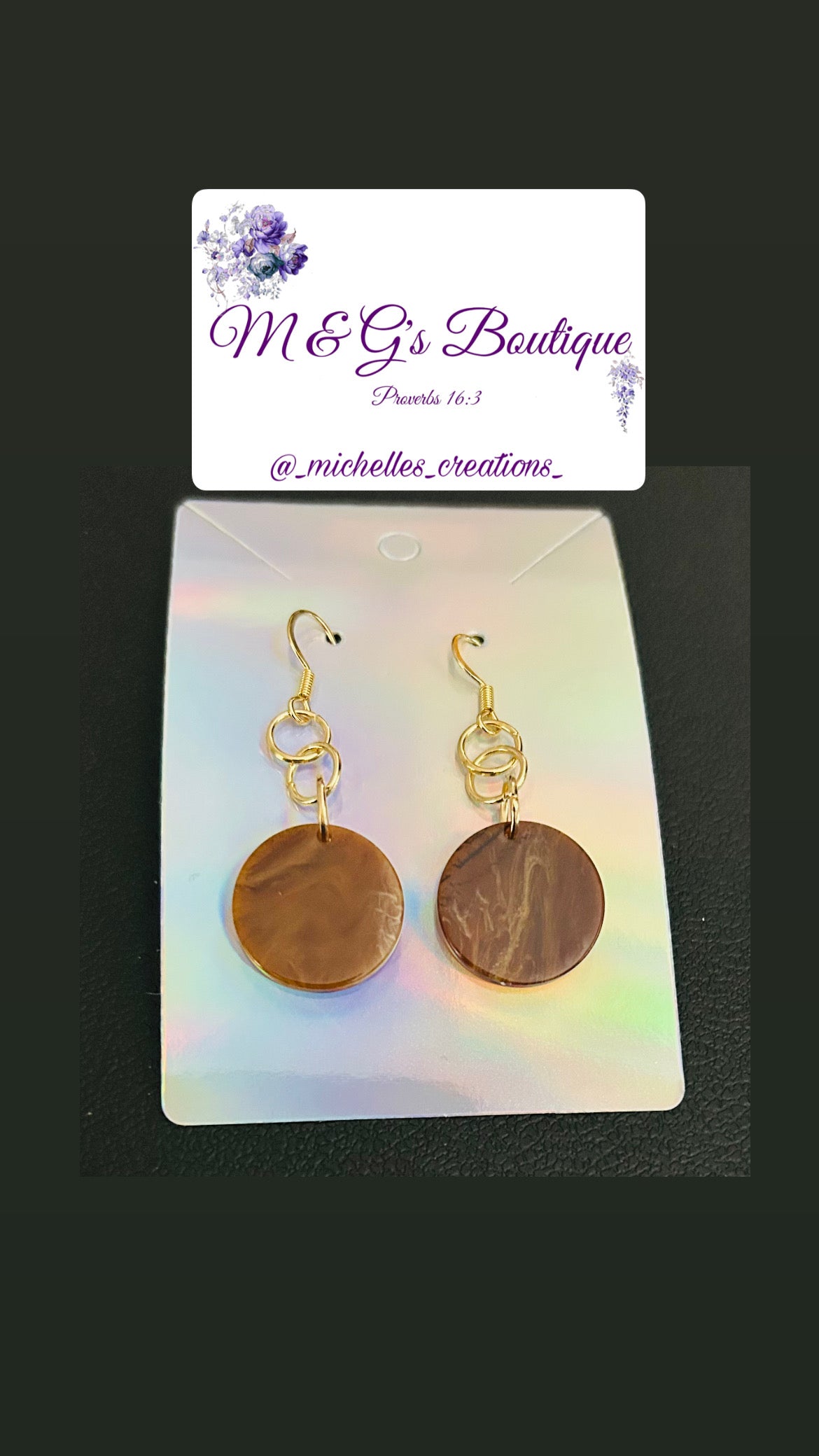 Cutie Creation Caramel Coin Earrings