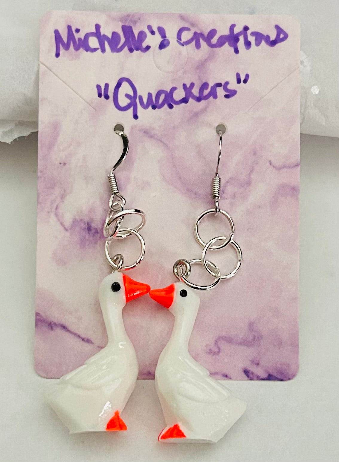 Cutie Creations “Quackers” Goose Charm Earrings