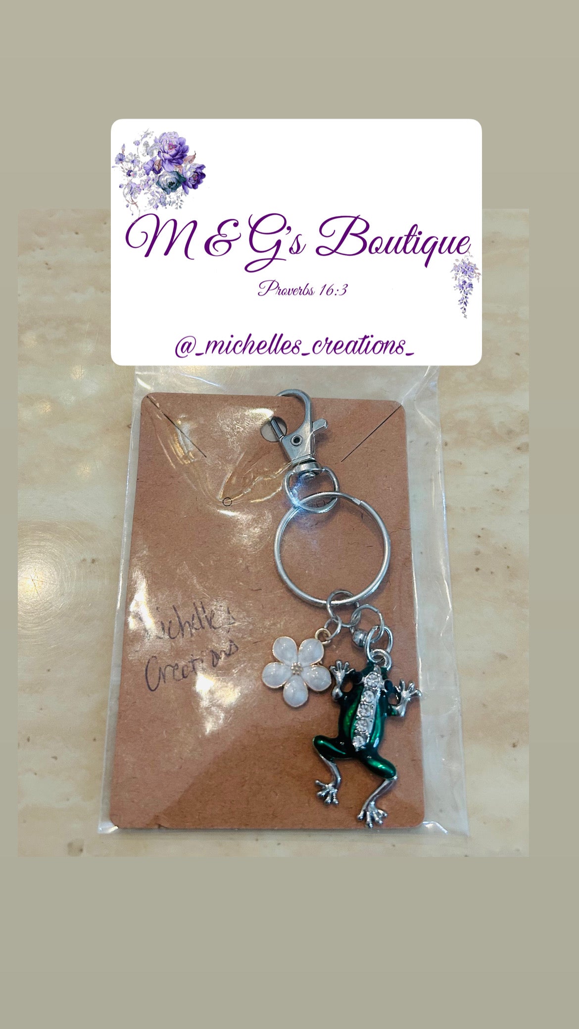 Cutie Creation Froggy Flower Keychain