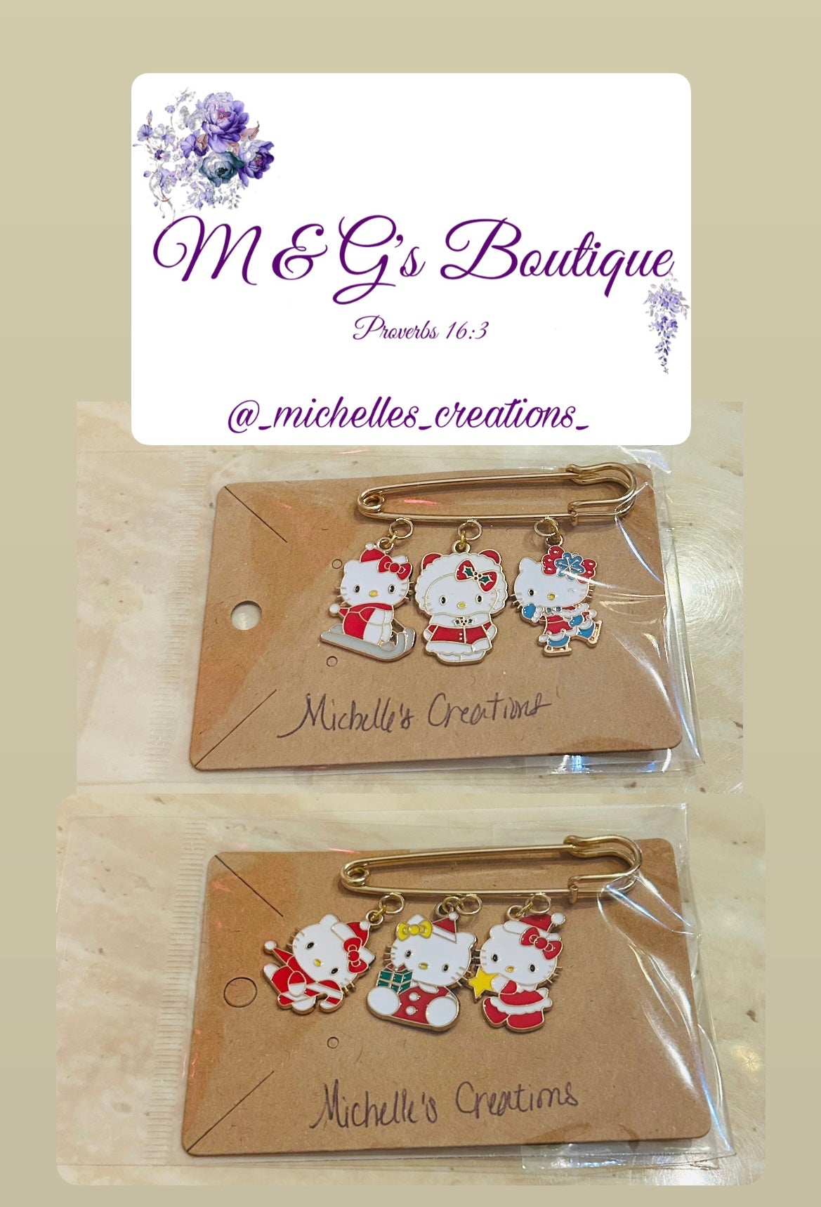 Christmas Cutie Creation Hello Kitty Brooch Pin