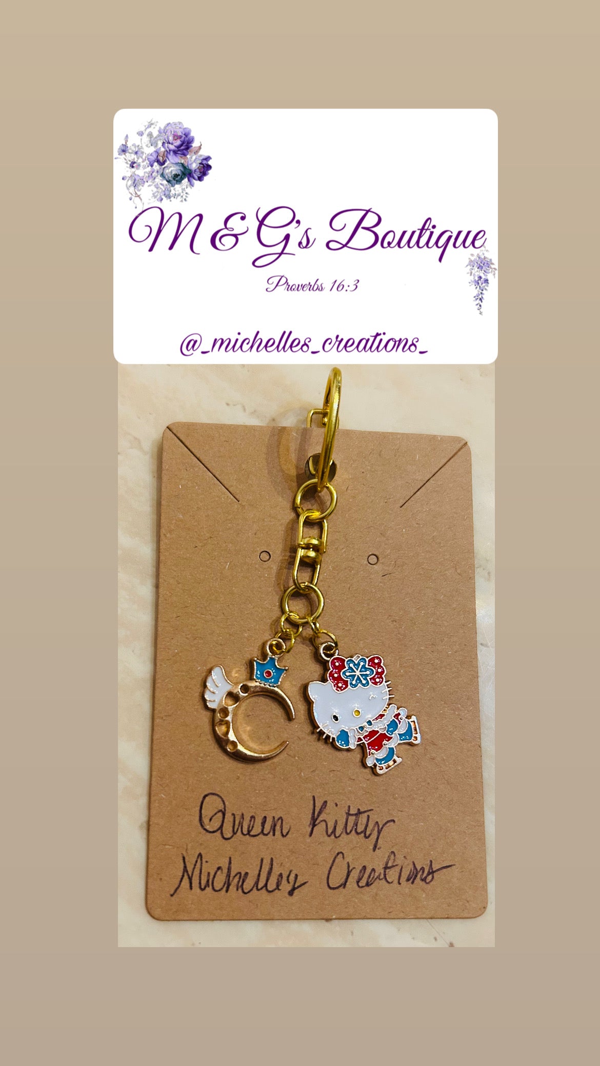 Christmas Cutie Creations Hello Kitty Bag Charm Keychains