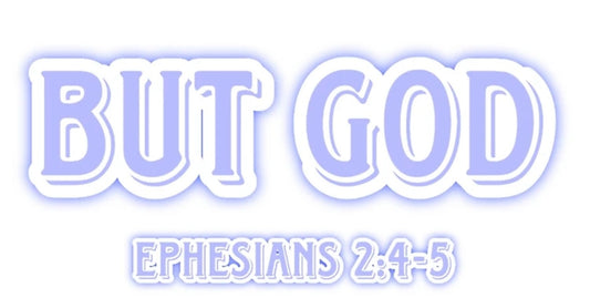 Sticker But God Purple 2x2