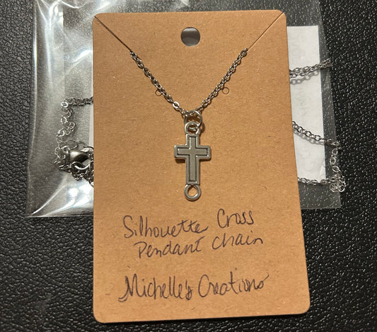 CLEARANCE Cutie Creation Necklace Silhouette Cross Pendant Chain