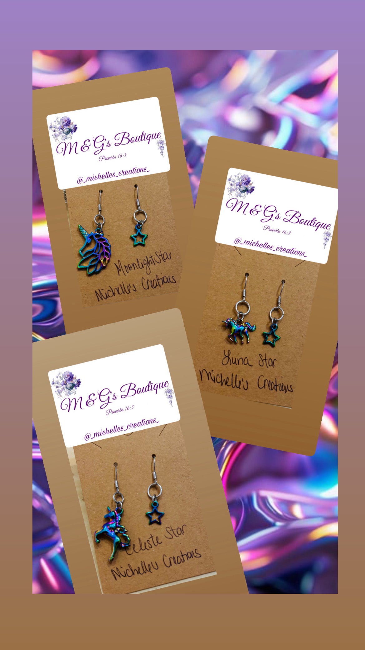 Cutie Creation Magical Unicorns Mix Match Charm Earrings