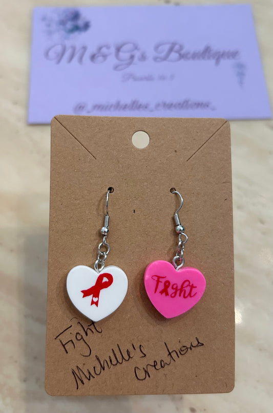 Cutie Creation Mix Match Charm Breast Cancer Awareness Earrings
