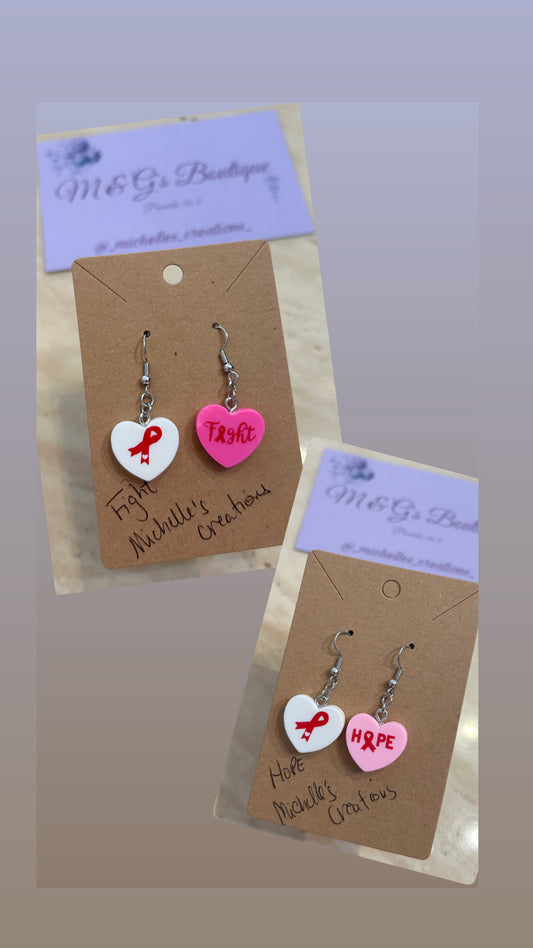 Cutie Creation Mix Match Charm Breast Cancer Awareness Earrings