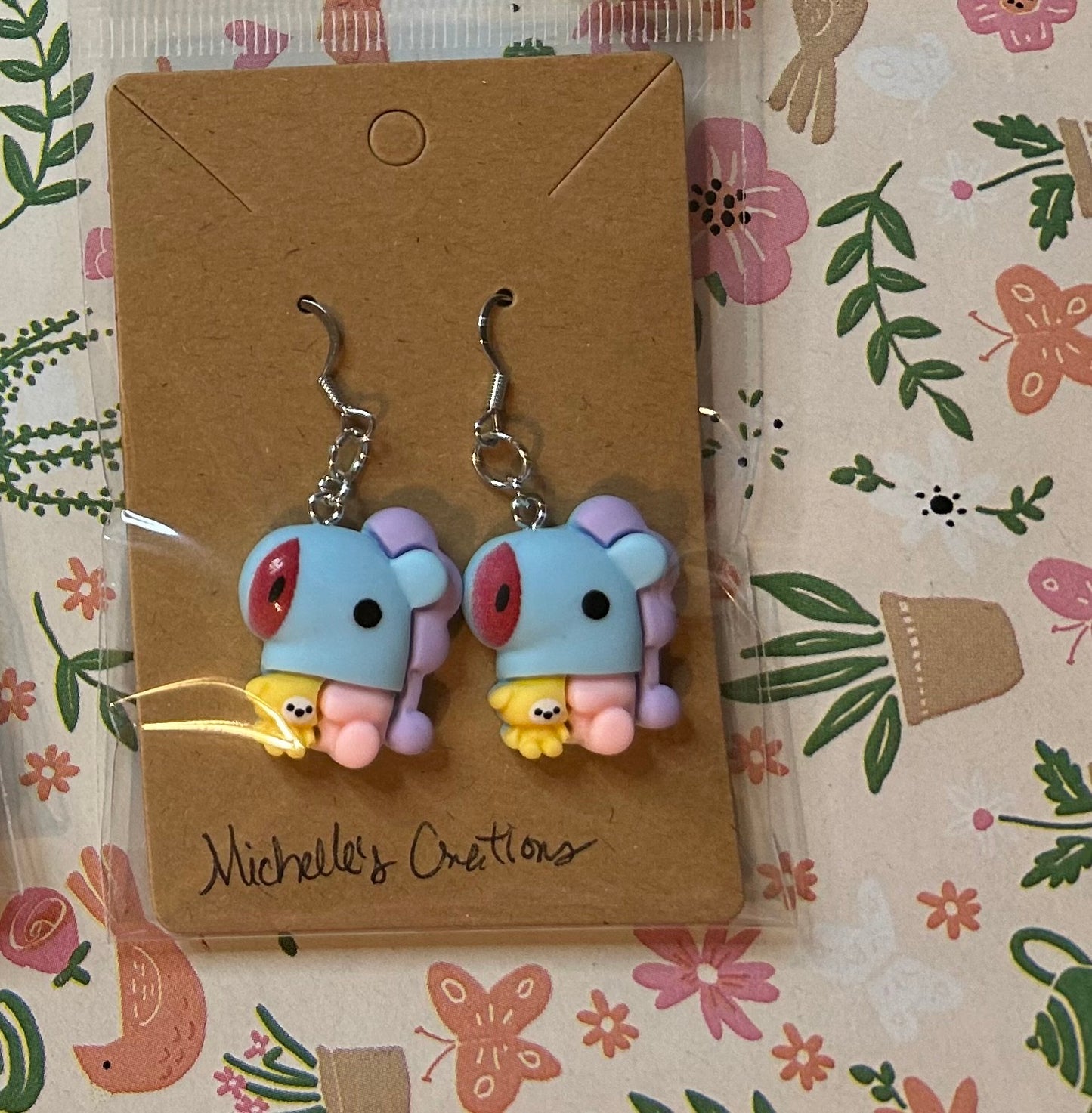 Cutie Creation BT21 K-Pop Character Charm Earrings BTS