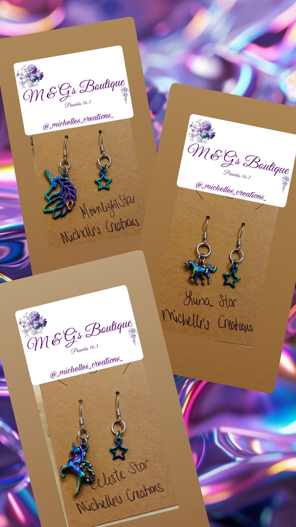 Cutie Creation Magical Unicorns Mix Match Charm Earrings