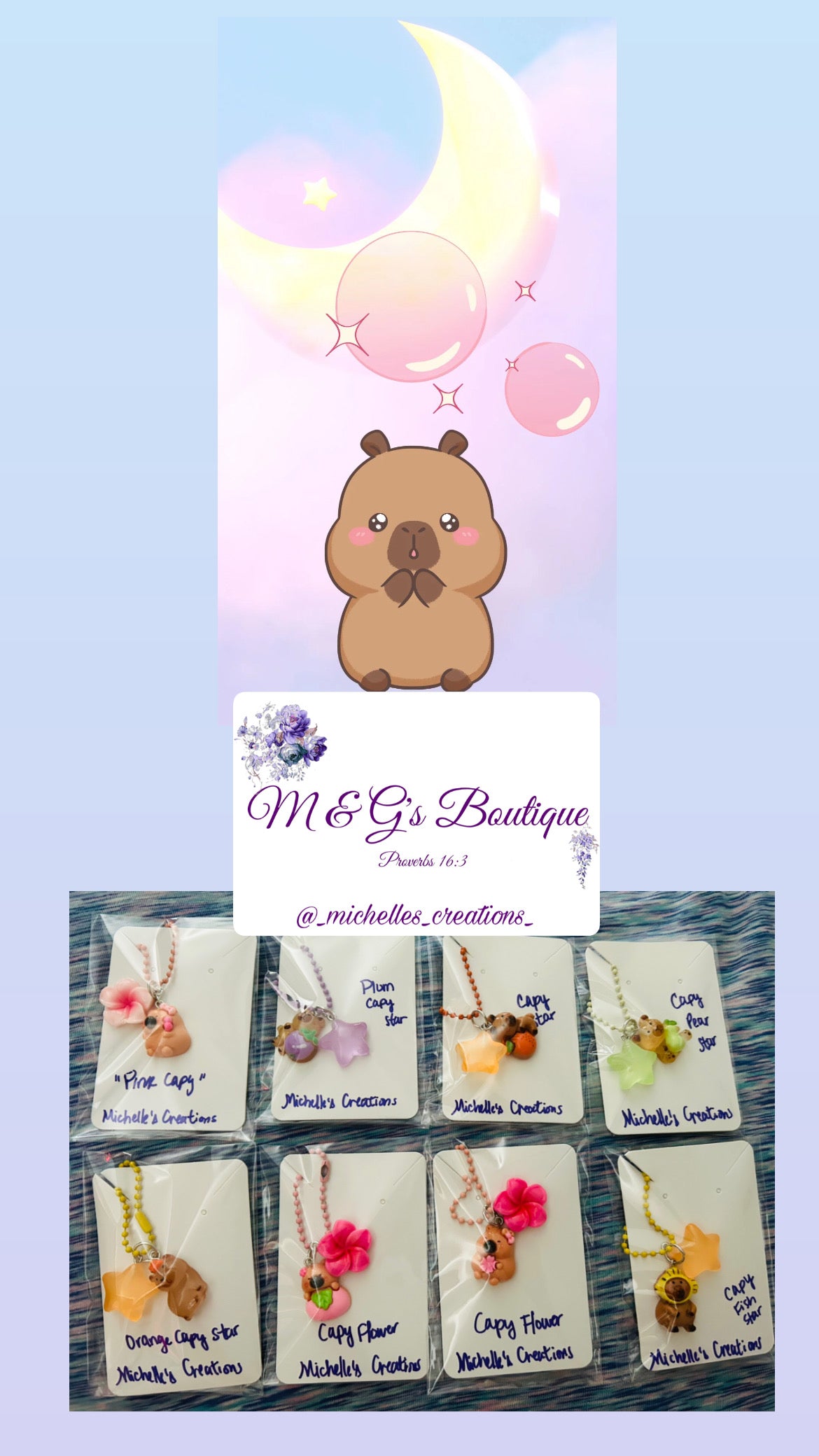Cutie Creations Capybara Keychains