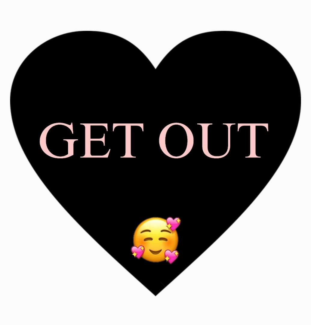 Sticker Get Out Cute Design 2x2