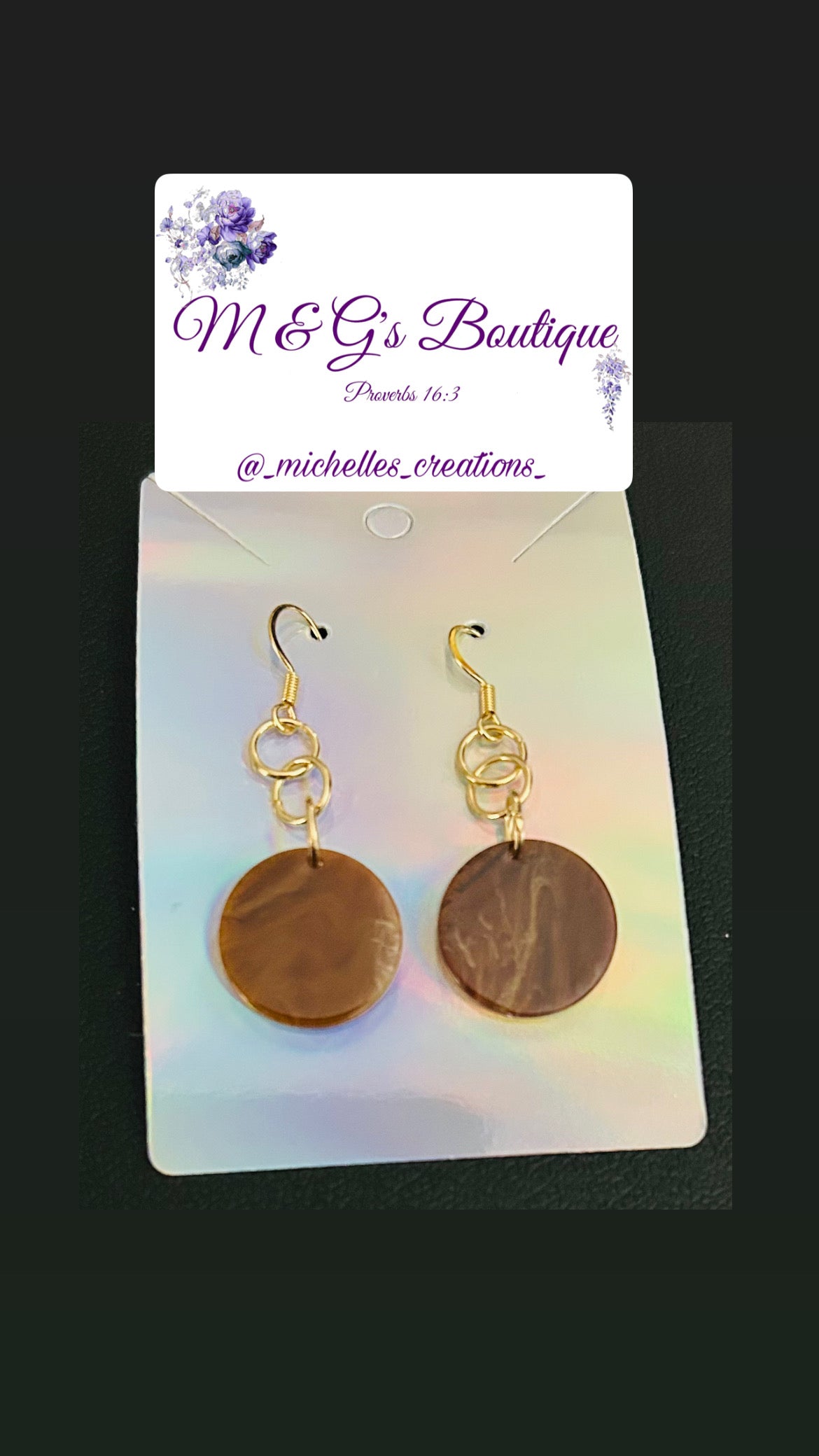 Cutie Creation Caramel Coin Earrings