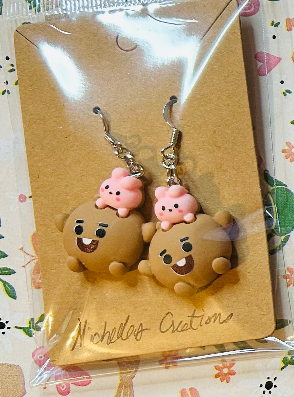 Cutie Creation BT21 K-Pop Character Charm Earrings BTS