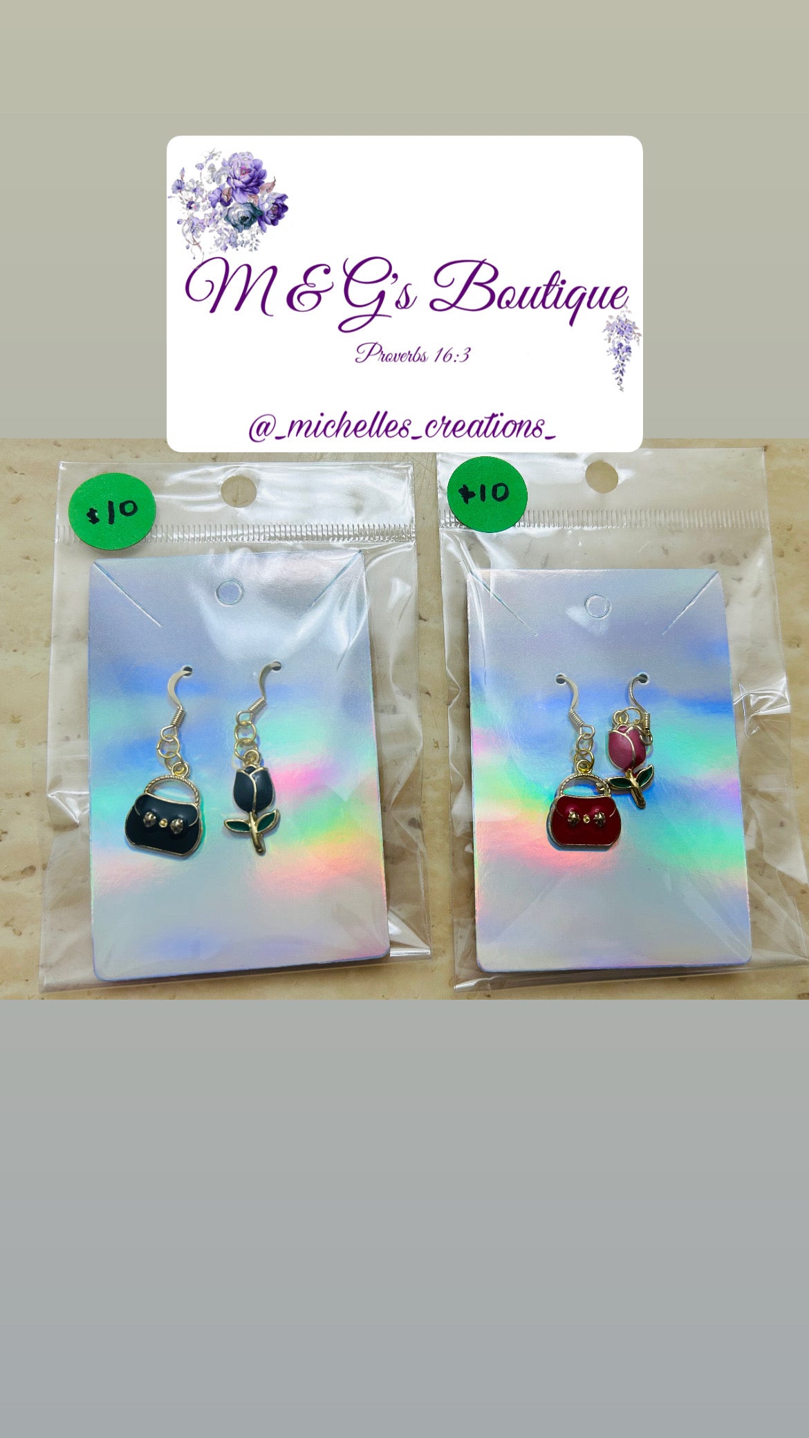 Cutie Creation “Fashion + Flowers” Mix Match Charm Earrings