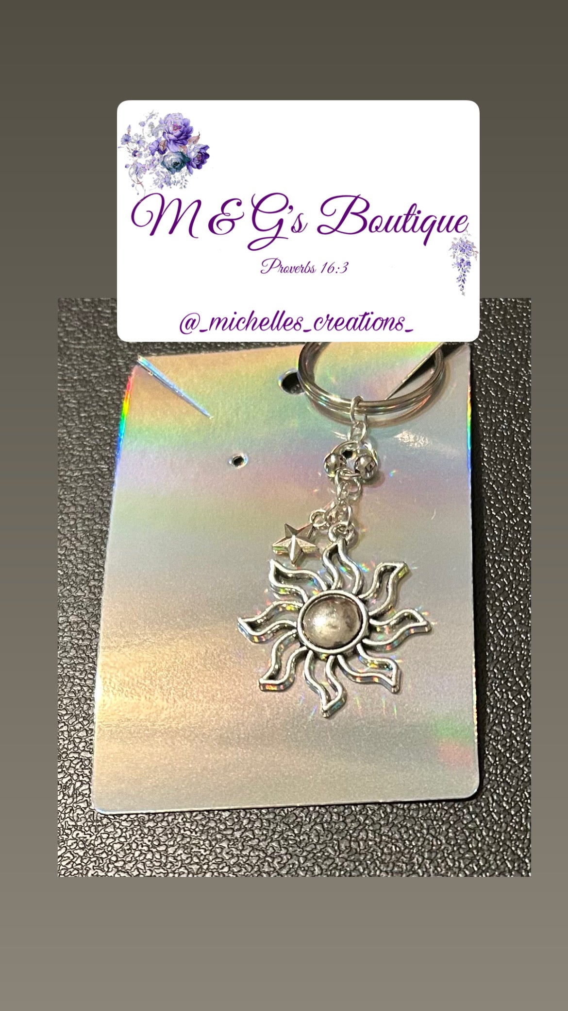 Cutie Creation Sun + Star Charm Keychain