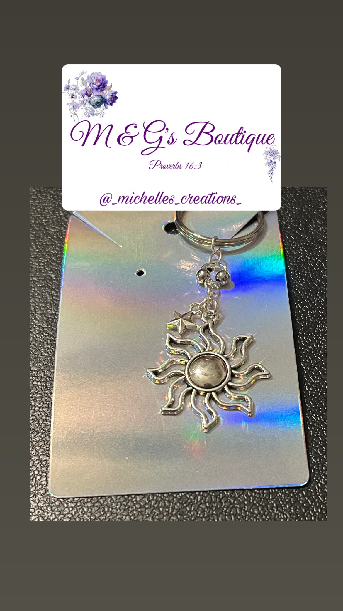 Cutie Creation Sun + Star Charm Keychain