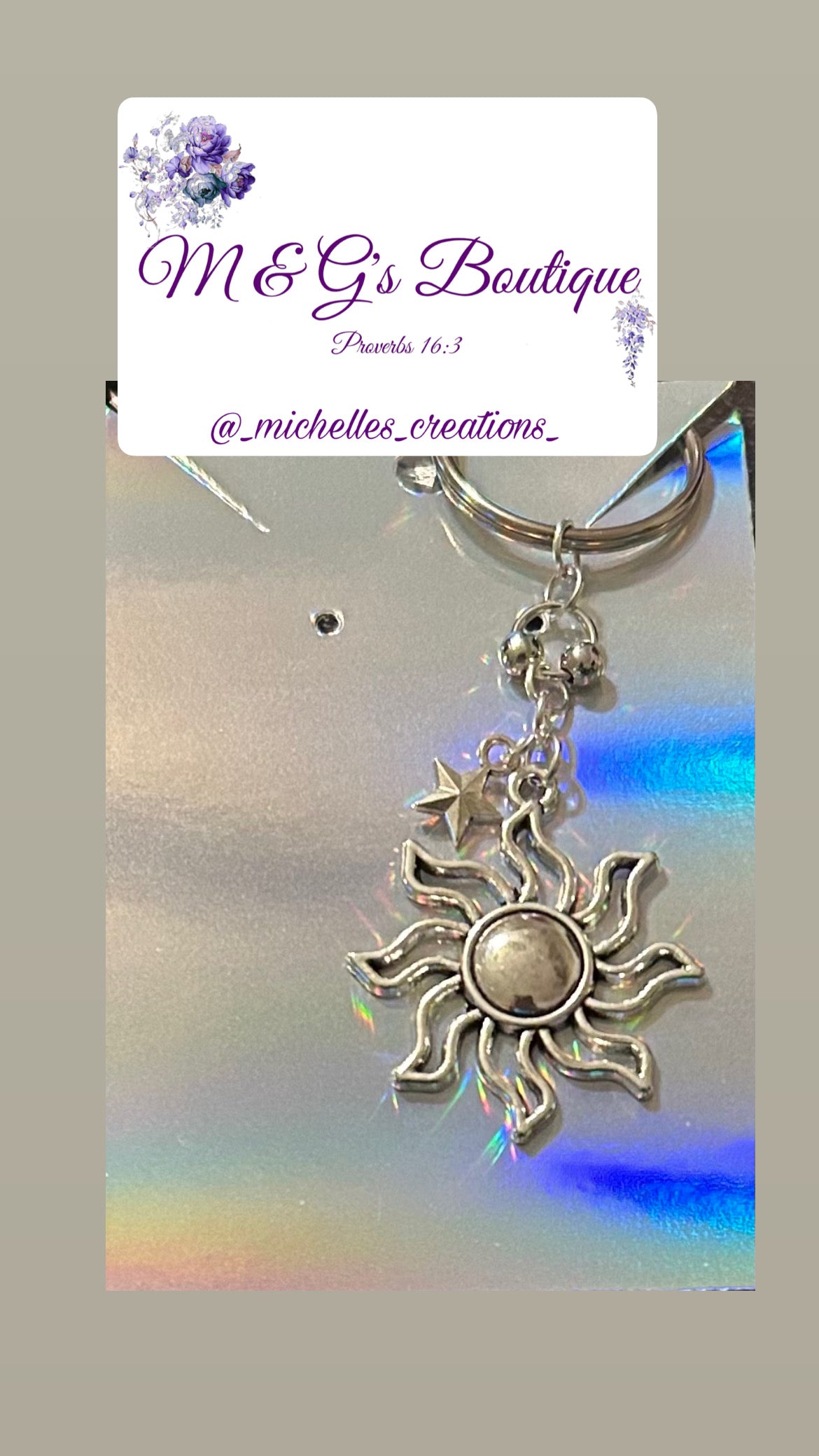 Cutie Creation Sun + Star Charm Keychain
