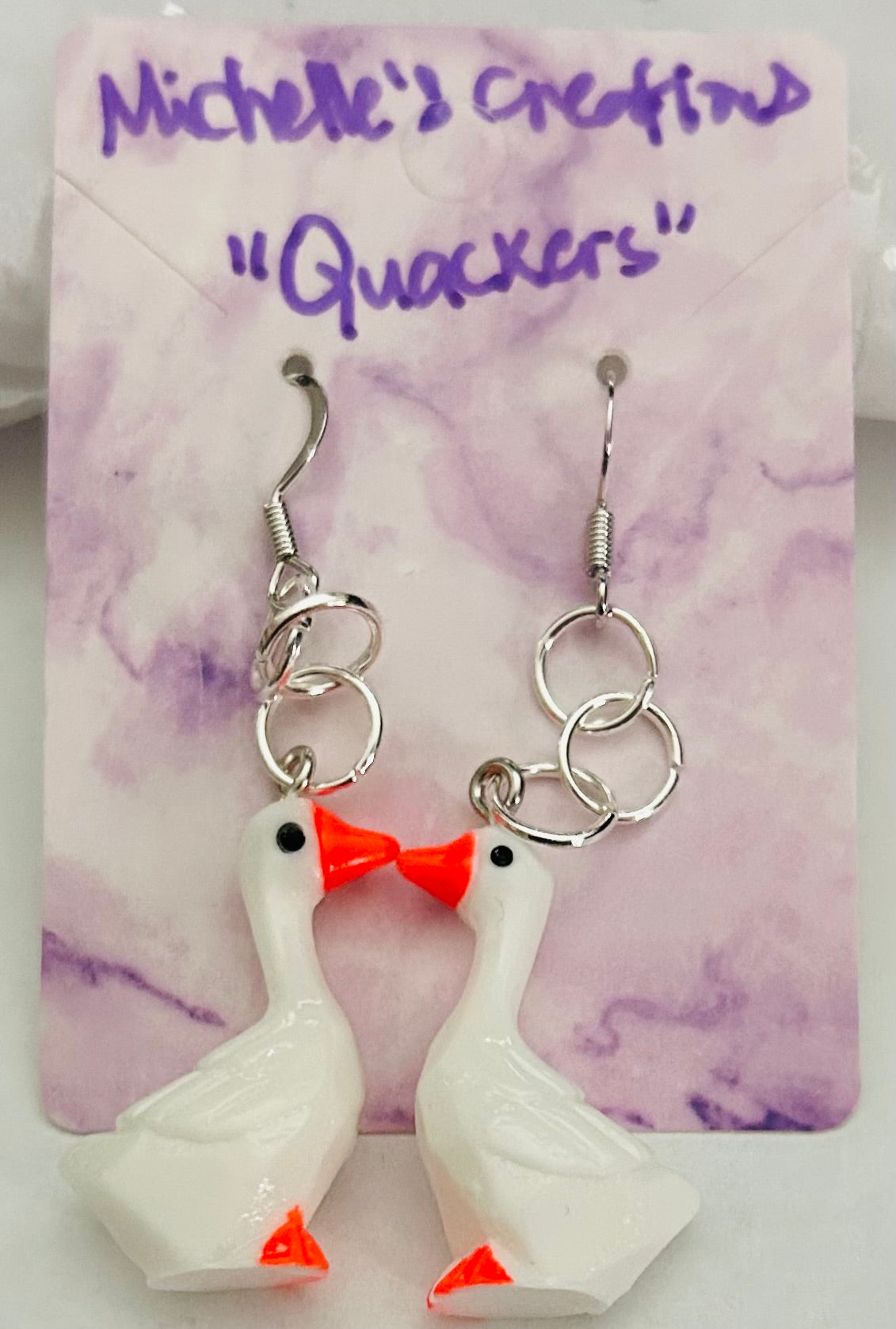 Cutie Creations “Quackers” Goose Charm Earrings