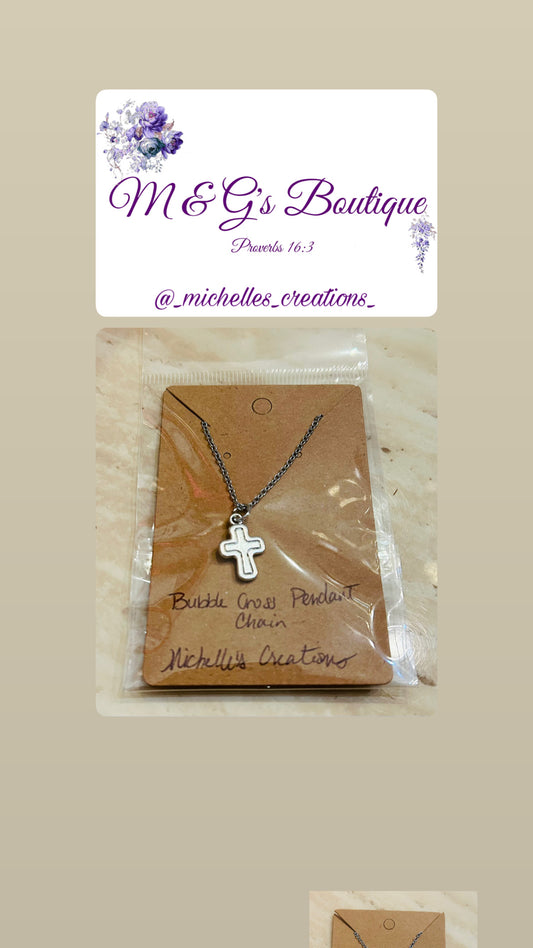 Necklace Bubble Cross Pendant Chain