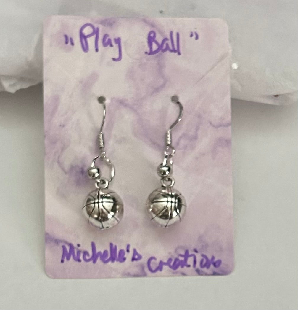 Cutie Creation “Play Ball” Basketball Charm Earrings