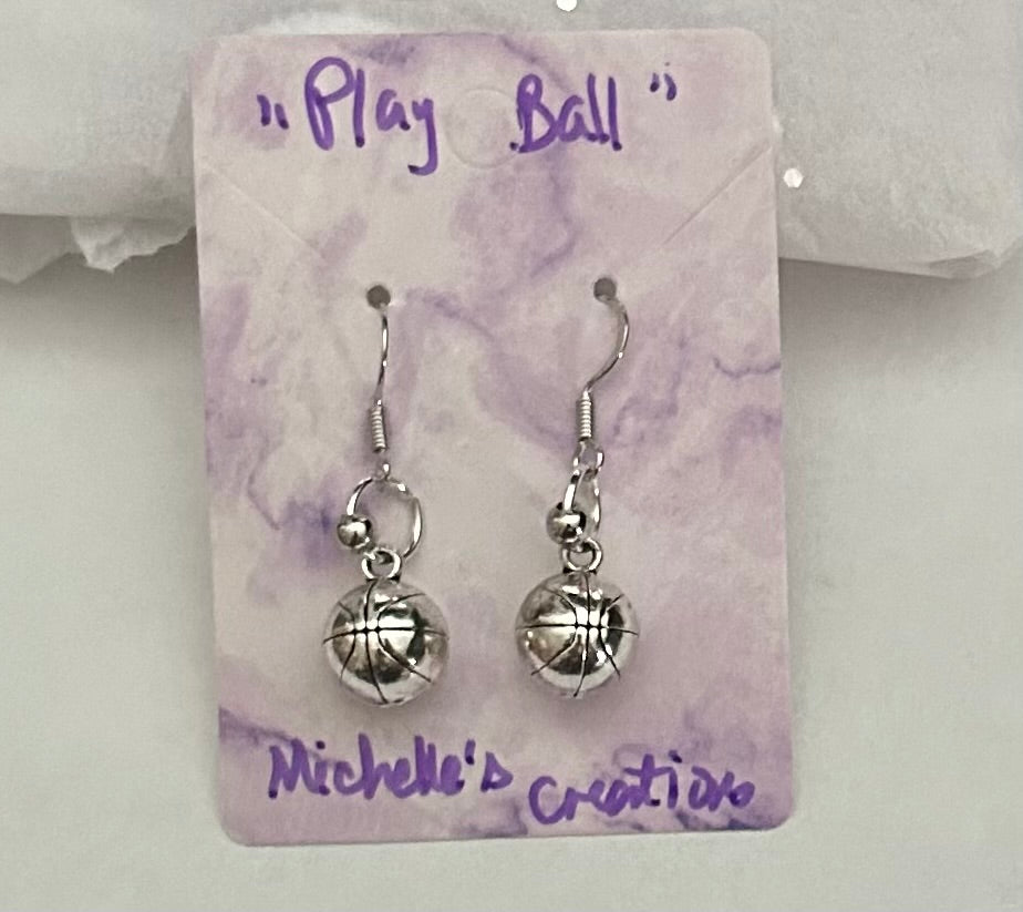 Cutie Creation “Play Ball” Basketball Charm Earrings
