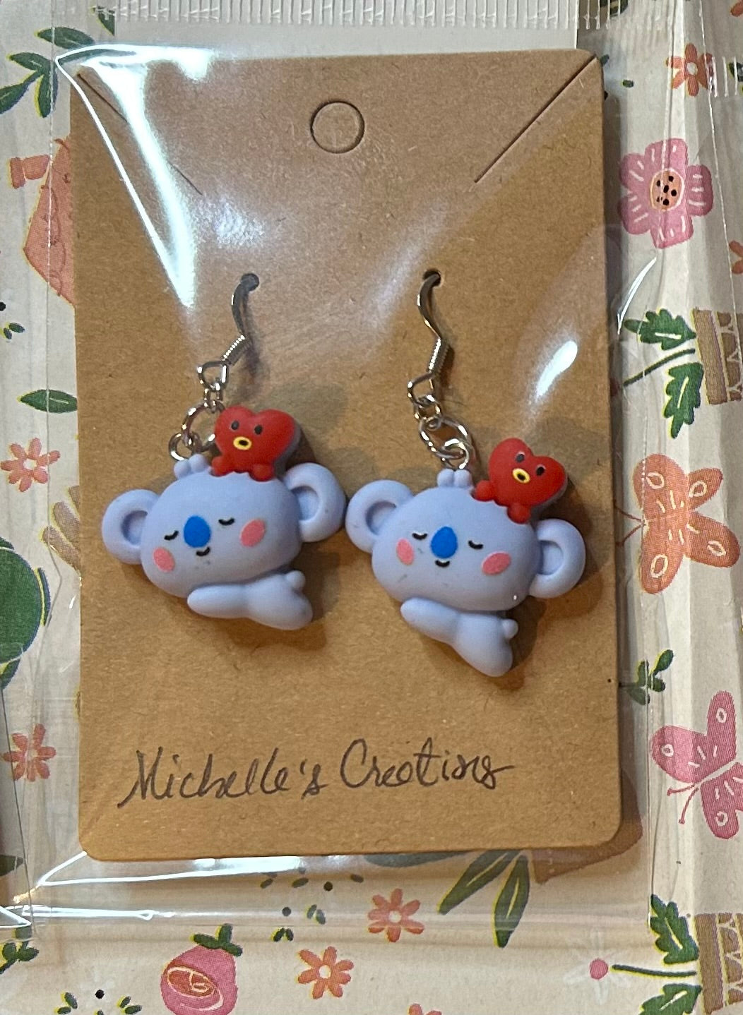 Cutie Creation BT21 K-Pop Character Charm Earrings BTS