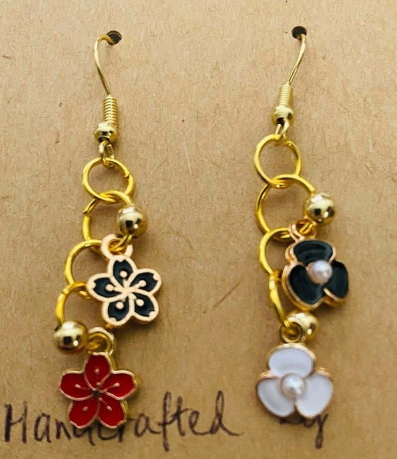 Handcrafted Multicolor Multiflower Mix Match Earrings Drop
