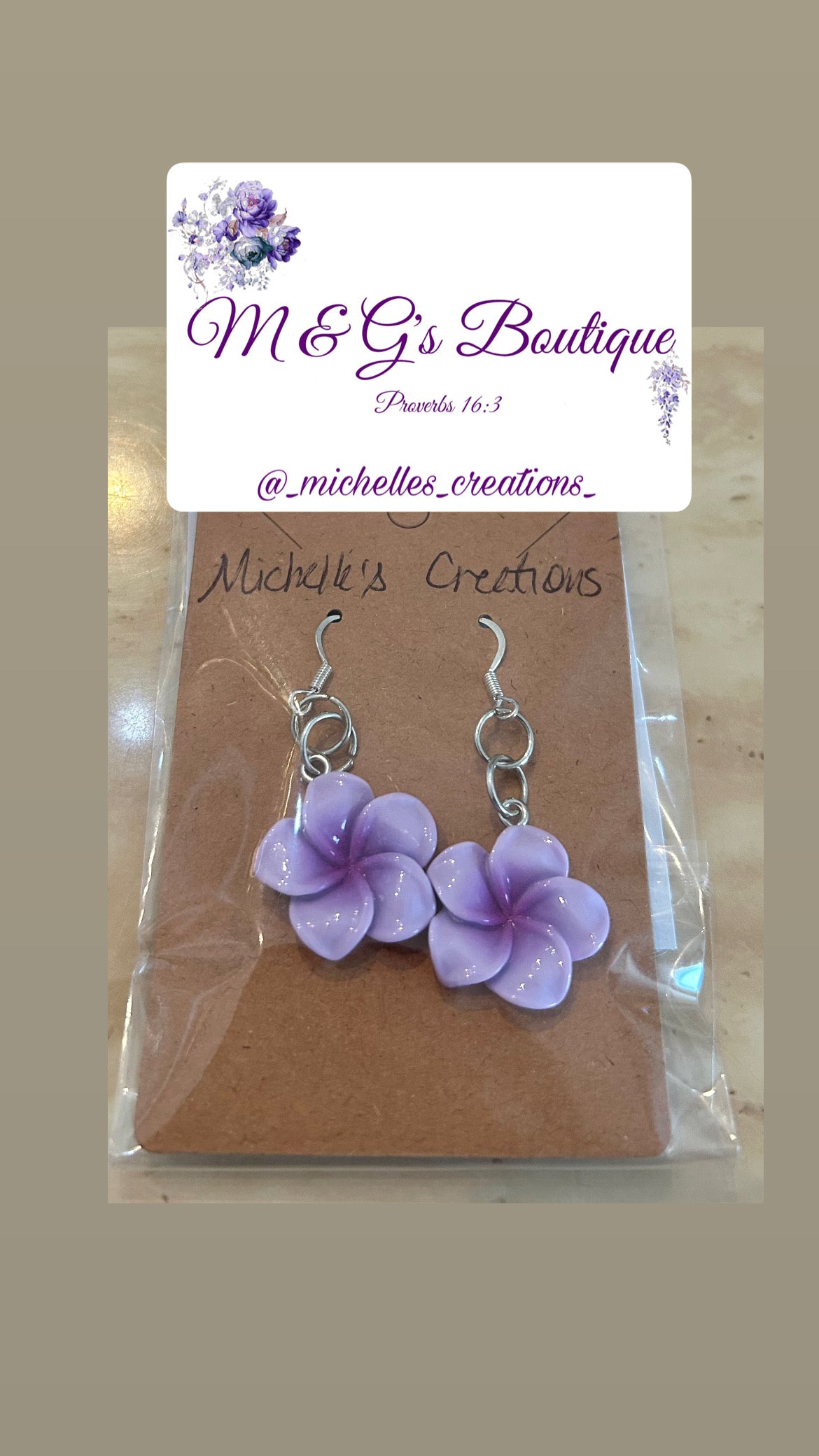 Cutie Creations Frangipani Plumeria Floral Earrings