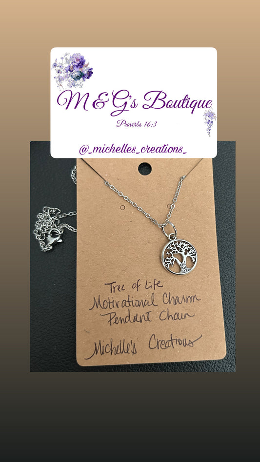CLEARANCE Cutie Creation Tree Of Life Charm Pendant Chain