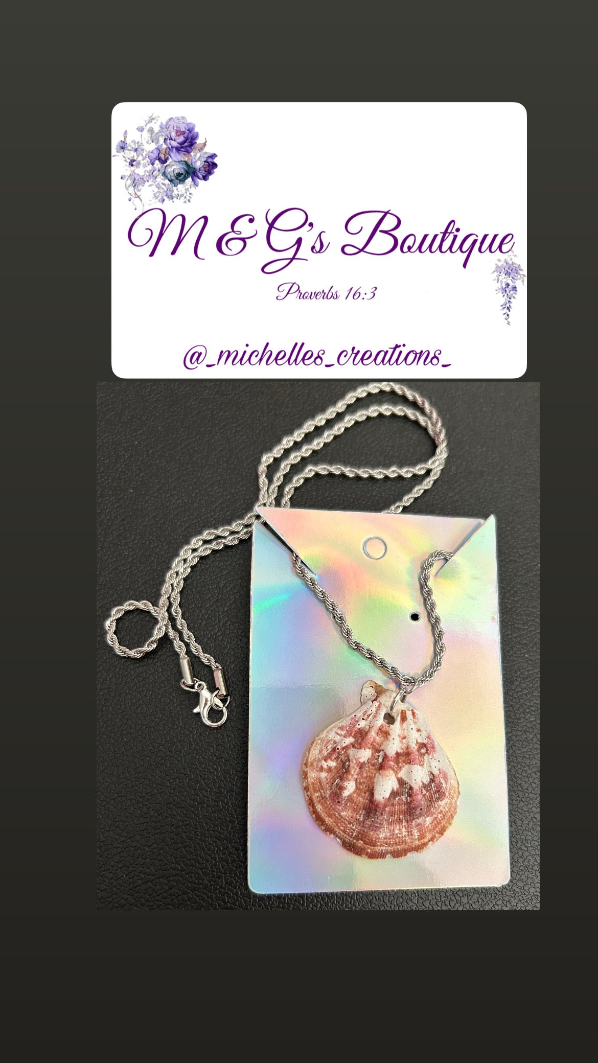 Cutie Creation Colorful Pectin Scallop Shell Pendant Necklace