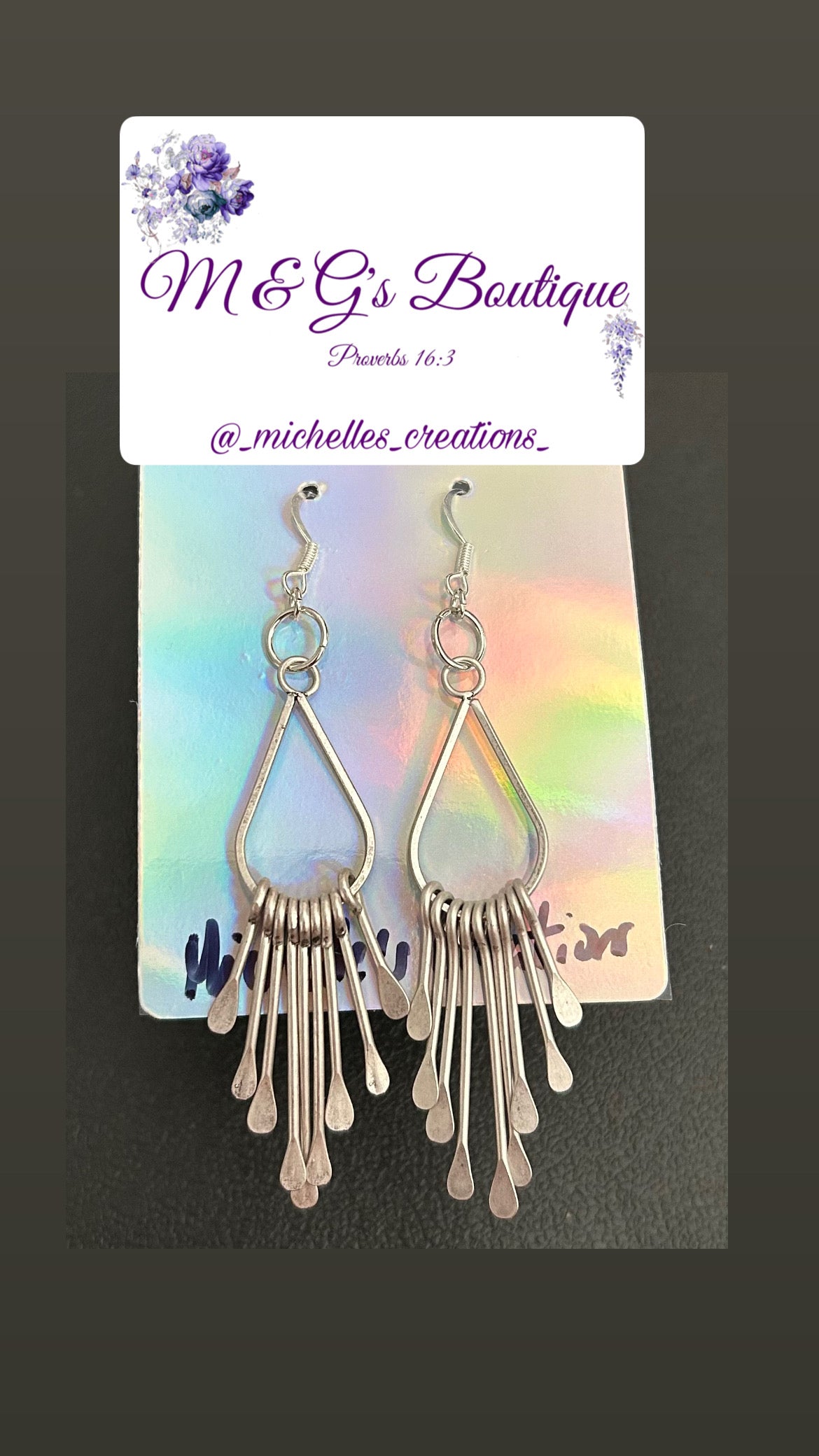 Cutie Creation Paddle Teardrop Pendant Earrings