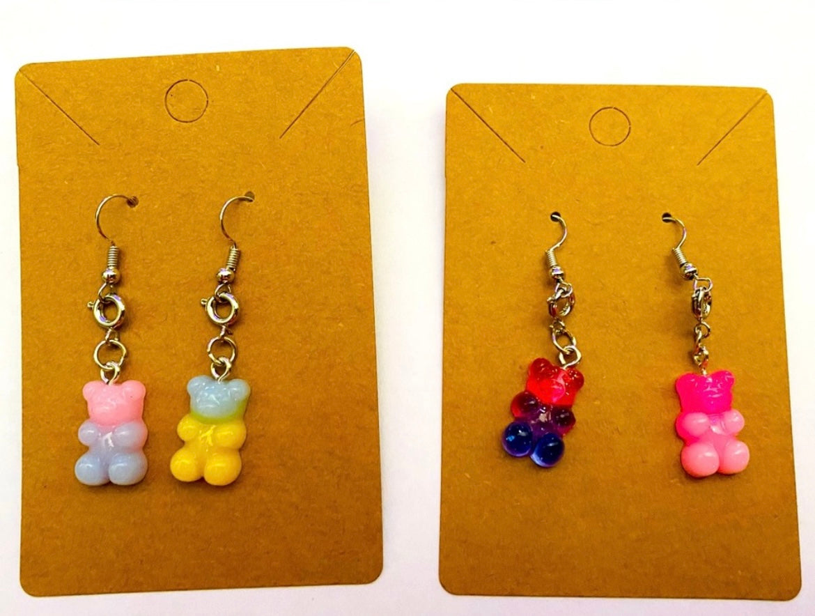 Handmade Gummy Bears Charm Drop Earrings 2 pc Bundle - mix and match