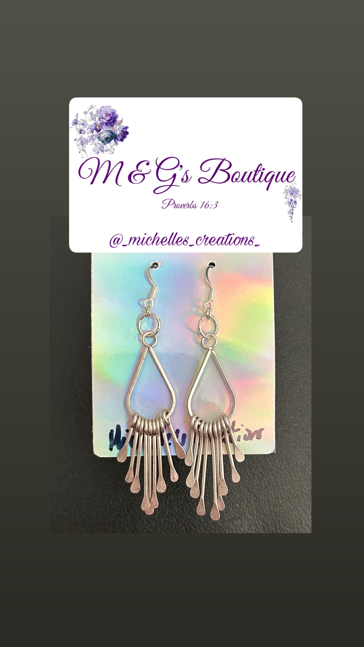 Cutie Creation Paddle Teardrop Pendant Earrings