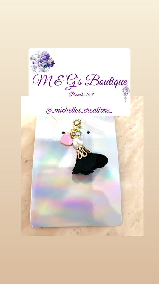 Cutie Creation Mini Pink Heart Zipper Charm Pull Keychain