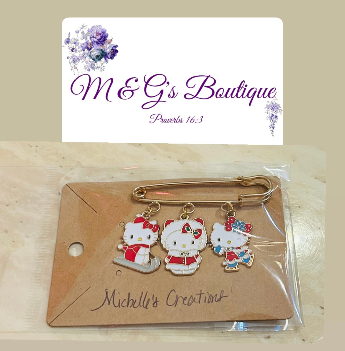 Christmas Cutie Creation Hello Kitty Brooch Pin