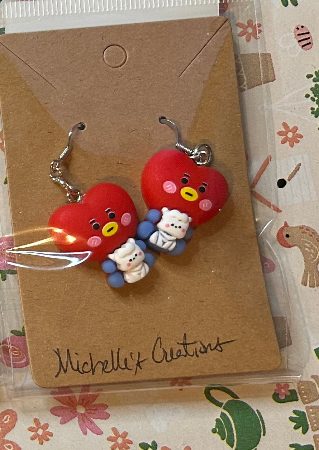 Cutie Creation BT21 K-Pop Character Charm Earrings BTS