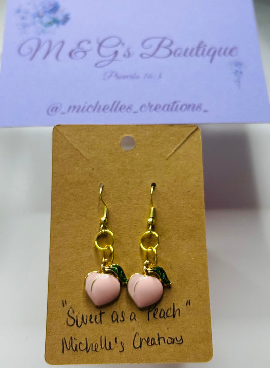 Handmade Sweet As A Peach Mix Match Earrings