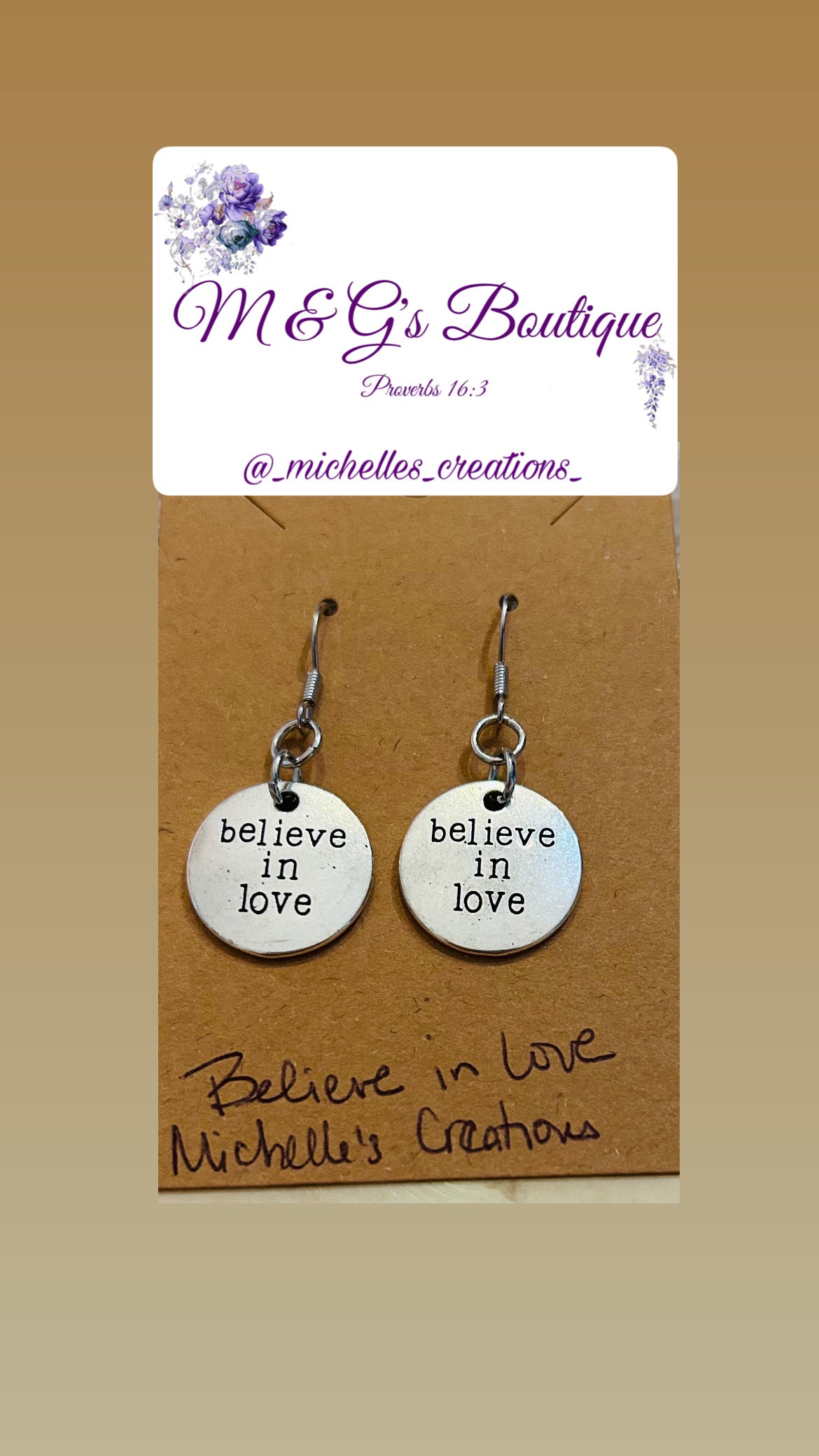 Cutie Creation Believe In Love Charm Earrings