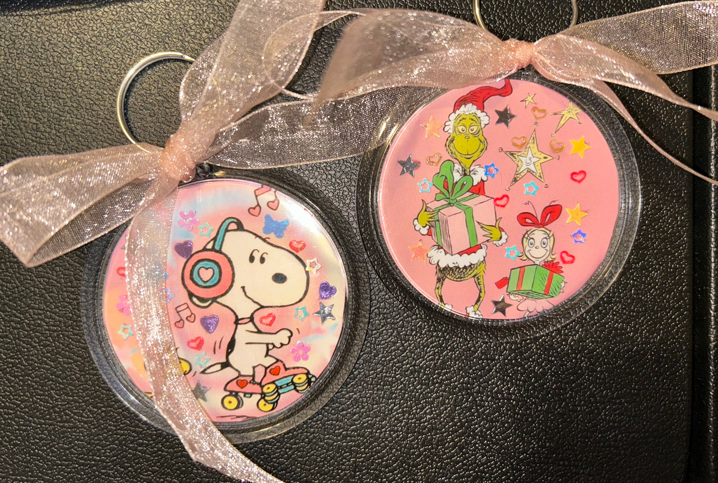 Handmade Keychain Snoopy & Woodstock + Grinch & Cindy Lou