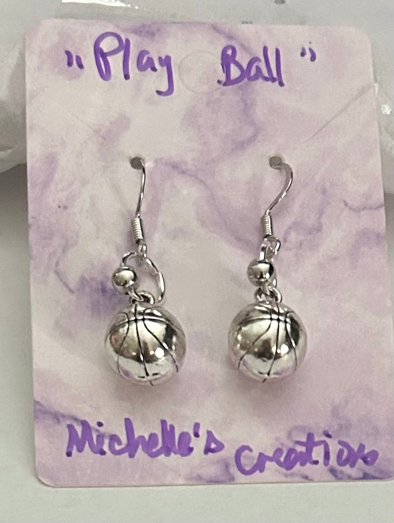 Cutie Creation “Play Ball” Basketball Charm Earrings