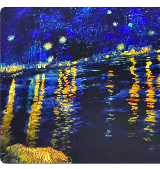 Original Photography 3x5 magnet of "Van Gogh’s Illusion" A photograph I took from Van Gogh’s painting projected onto the wall.