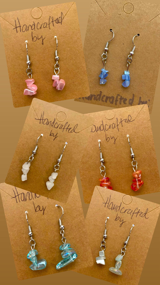 Handmade Fashion Stone Drop Earrings
Approximately 1” Various Colors