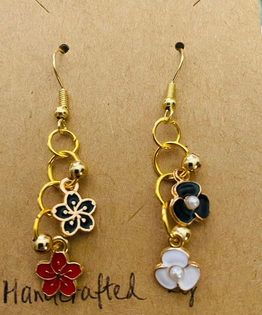 Handcrafted Multicolor Multiflower Mix Match Earrings Drop
