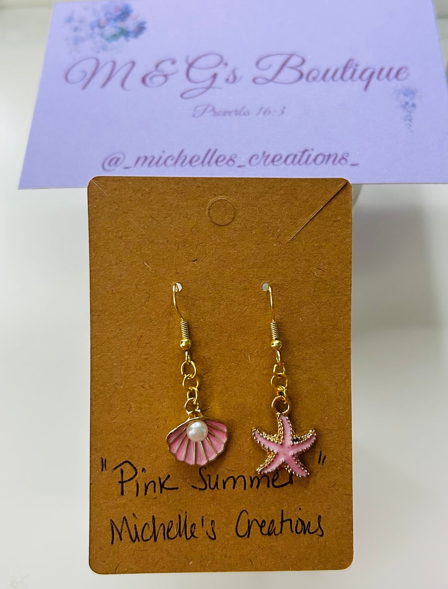 Handmade Mix Match Pink Summer Earrings