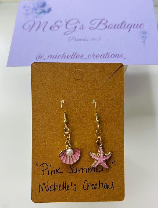 Handmade Mix Match Pink Summer Earrings