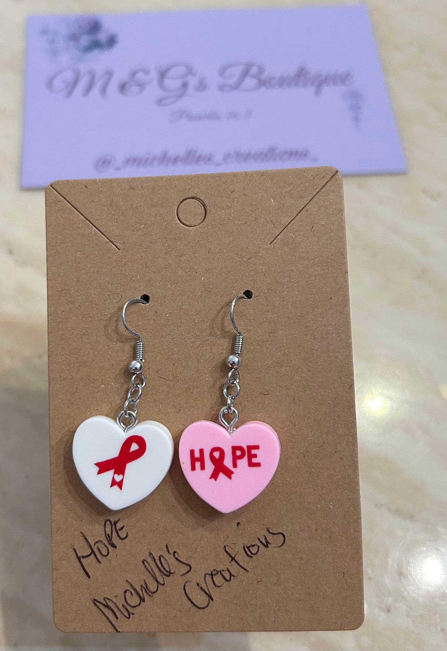 Cutie Creation Mix Match Charm Breast Cancer Awareness Earrings